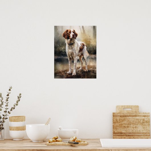 Symte Brittany Dog Art Imprimer Poster (Cuisine)