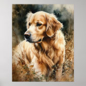 Symte Golden Retriever Dog Art Imprimer Poster (Devant)