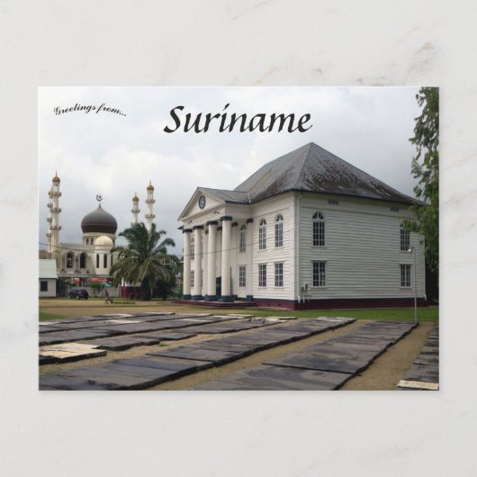 Synagoge en Moskee Paramaribo Suriname Briefkaart (Voorkant)