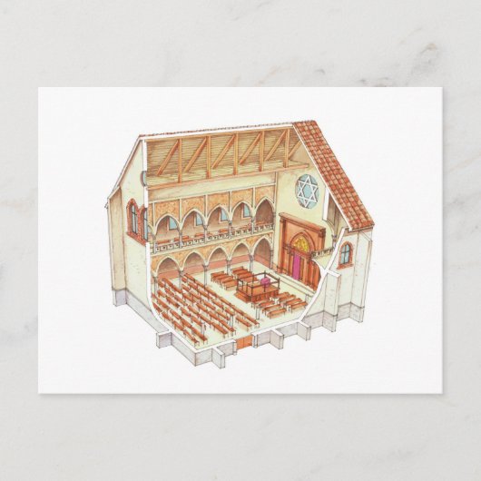 Synagogue. Vijftiende eeuw. Midden-Europa Briefkaart (Voorkant)