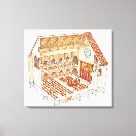 Synagogue. Vijftiende eeuw. Midden-Europa Canvas Afdruk (Voorkant)