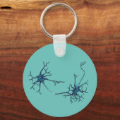 Synaps tussen neuronen, neurowetenschap neuron sleutelhanger (Voorkant)