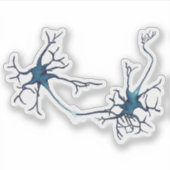 Synaps tussen neuronen, neurowetenschap neuron sticker (Voorkant)