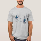 Synaps tussen neuronen, neurowetenschap neuron t-shirt (Voorkant)
