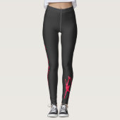 Synchrone leggings van het skateam - rode arabeske (Voorkant)