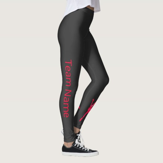 Synchrone leggings van het skateam - rode arabeske (Rechts)