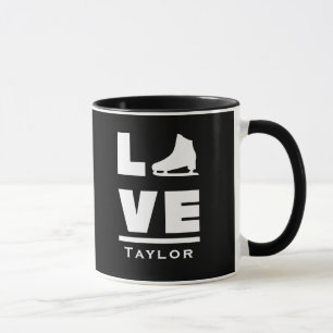 Synchrone liefde en live-beeldschaatsen mok