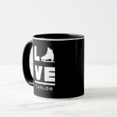 Synchrone liefde en live-beeldschaatsen mok (Voorkant links)