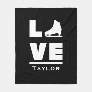 Synchrone liefde en live figuurschaatsen naam teks fleece deken