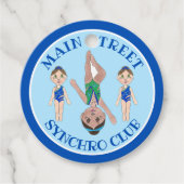 Synchrone zwemsport bedankjes labels (Voorkant)