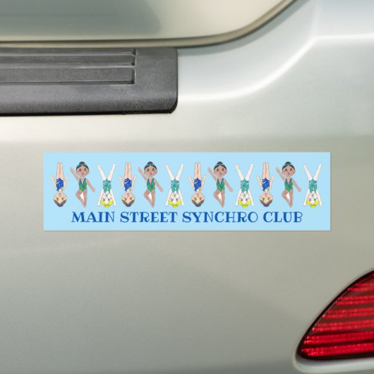 Synchrone zwemsport bumpersticker (Op auto)