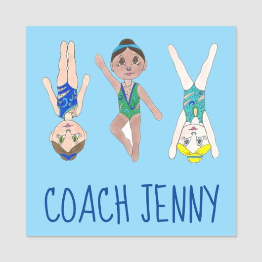 Synchronisatie van SWimmer Swim Team Instructor Co Naamplaatje (Voorkant)