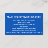 Synchronisatie-weduwenwedstrijd van SWimming Team Visitekaartje (Achterkant)