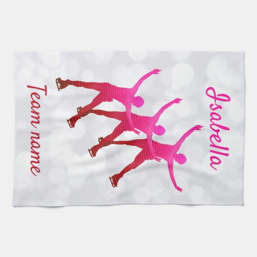 Synchroon draaihanddoekje roze tot rood theedoek (Horizontaal)