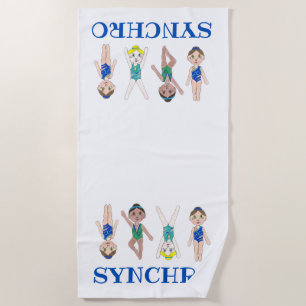 Synchroon synchroon voor synchroon Swimmer Girls S Strandlaken
