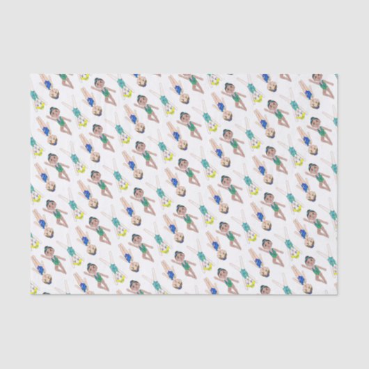 Synchroon synchroon voor synchroon Swimmer Girls S Tissuepapier (Voorkant)