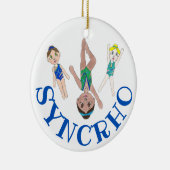 Synchroon van synchroon zwemteam keramisch ornament (Rechts)