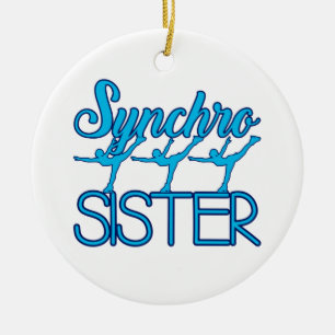 Synchroon zuster Synchronisatie Skating Ice Skater Keramisch Ornament