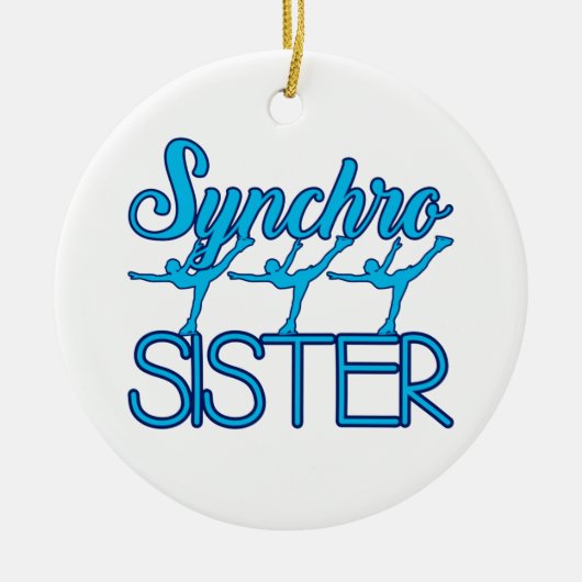 Synchroon zuster Synchronisatie Skating Ice Skater Keramisch Ornament (Voorkant)