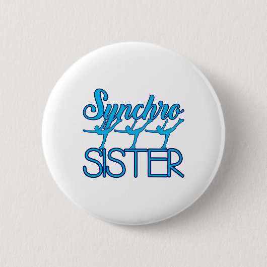 Synchroon zuster Synchronisatie Skating Ice Skater Ronde Button 5,7 Cm (Voorkant)