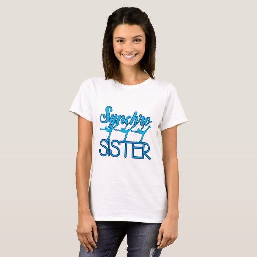Synchroon zuster Synchronisatie Skating Ice Skater T-shirt (Voorkant volledig)