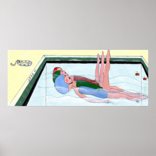 Synchroon zwemmen Afdrukken Poster