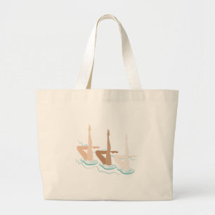 Synchroon zwemmen grote tote bag