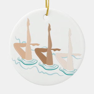 Synchroon zwemmen keramisch ornament