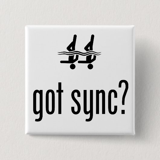 Synchroon zwemmen vierkante button 5,1 cm (Voorkant)