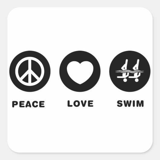 Synchroon zwemmen vierkante sticker (Voorkant)