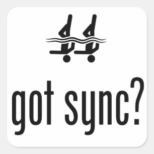 Synchroon zwemmen vierkante sticker