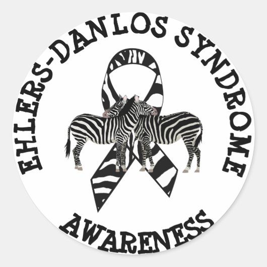 Syndrome d'Ehlers-Danlos EDS Zebra STICKERS (Devant)