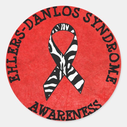 Syndrome d'Ehlers-Danlos EDS Zebra STICKERS (Devant)