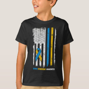Syndroom van Down: American Flag Down Syndroom T-shirt