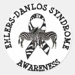 Syndroom van Ehlers-Danlos EDS-Zebra-STICKERS Ronde Sticker