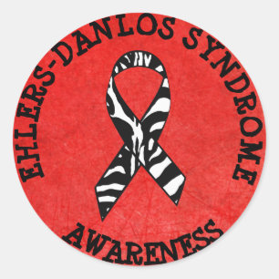 Syndroom van Ehlers-Danlos EDS-Zebra-STICKERS Ronde Sticker