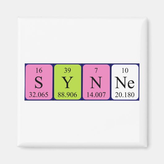 Synne periodieke table name magnet magneet (Voorkant)