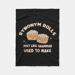 Synoniem Rolls Joke Cinnamon Rolls Grammatica Pun Fleece Deken
