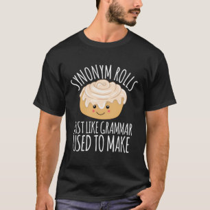 Synoniemenrollen zoals grammatica gebruikt om grap t-shirt
