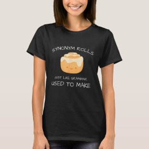 Synonym rollen net als grammatica die gebruikt wor t-shirt