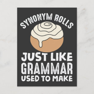 Synonym Rolls Meme English Grammar Teacher Pun Briefkaart
