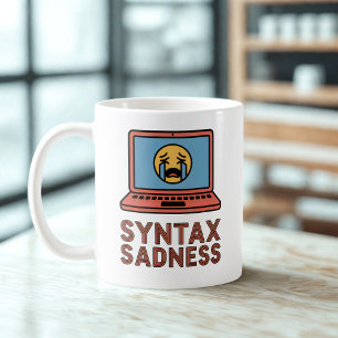 Syntax Verdriet Coderingsuitputting Ontwerp Koffiemok