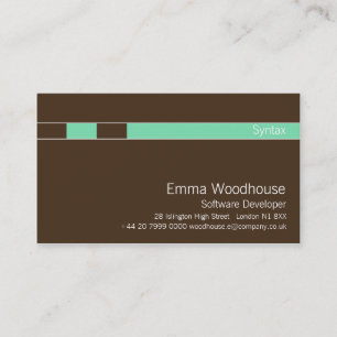 Syntaxis Chocolate Brown & Aquamarine Visitekaartje