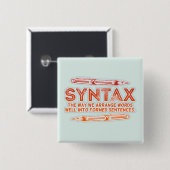 Syntaxis Grammatica Grammatica Vierkante Button 5,1 Cm (Voorkant /achterkant)