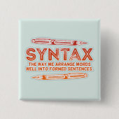 Syntaxis Grammatica Grammatica Vierkante Button 5,1 Cm (Voorkant)