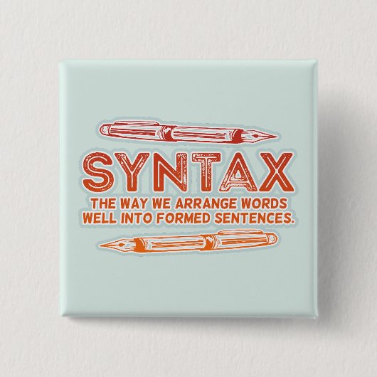Syntaxis Grammatica Grammatica Vierkante Button 5,1 Cm (Voorkant)
