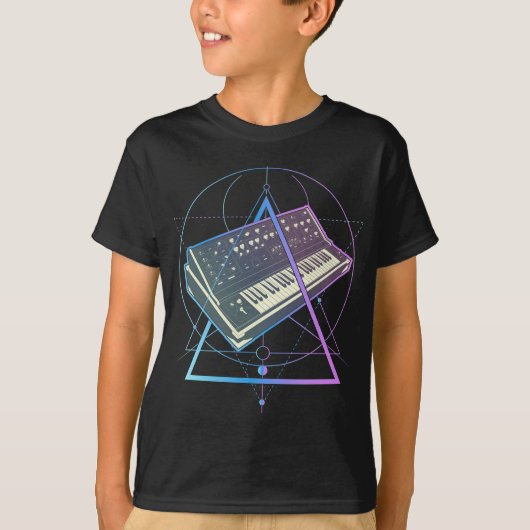 Synthesizer Analoge Modulaire pasta Gothic Synthes T-shirt (Voorkant)