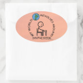 Synthesizer - De wereld spoelt rond ovaal Sticker  (Tas)