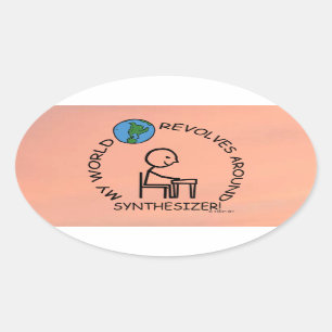 Synthesizer - De wereld spoelt rond ovaal Sticker 