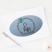 Synthesizer - De wereld spoelt rond ovaal Sticker  (Envelop)